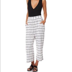 MINKPINK black/white check grid culotte pants